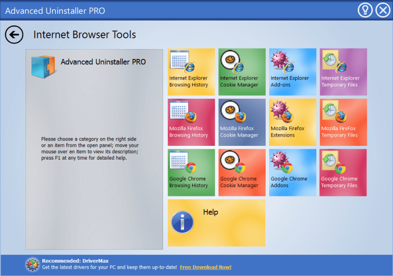 Удаление куков, истории и установленных плагинов в браузерах в Advanced Uninstaller Pro
