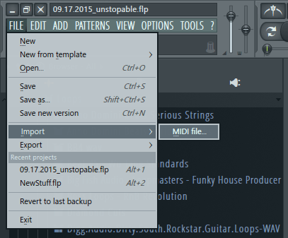 Импорт файлов в FL Studio