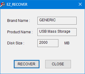 Восстановление флешки в EzRecover