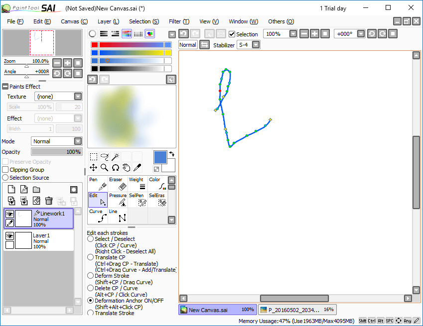 векторная графика в PaintTool Sai
