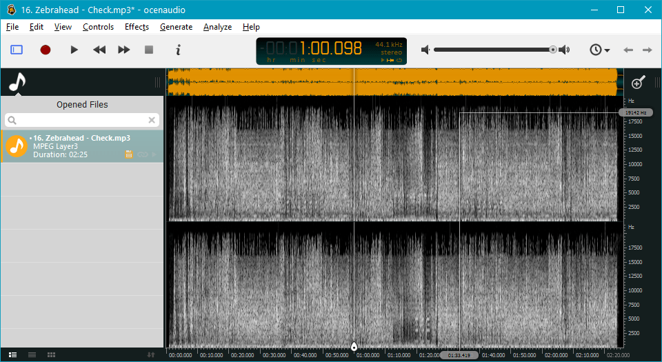 Анализ аудио в OcenAudio