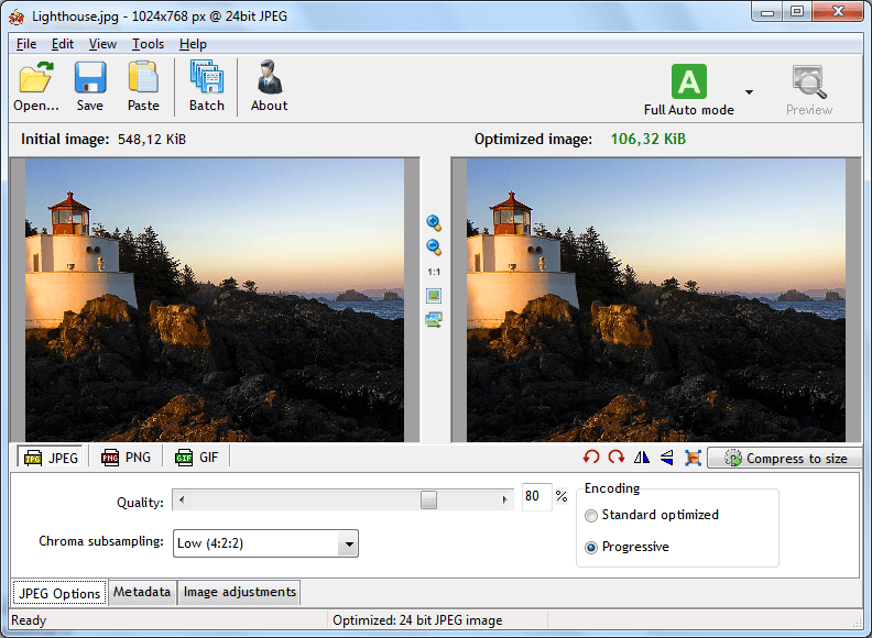 Оптимизация изображения в программе RIOT