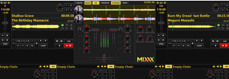 Создание микса в Mixxx