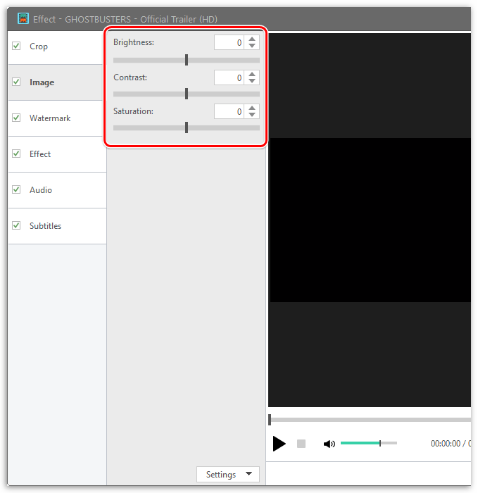 Цветокоррекция в Xilisoft Video Converter