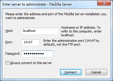 Предварительная настройка программы FileZilla Server