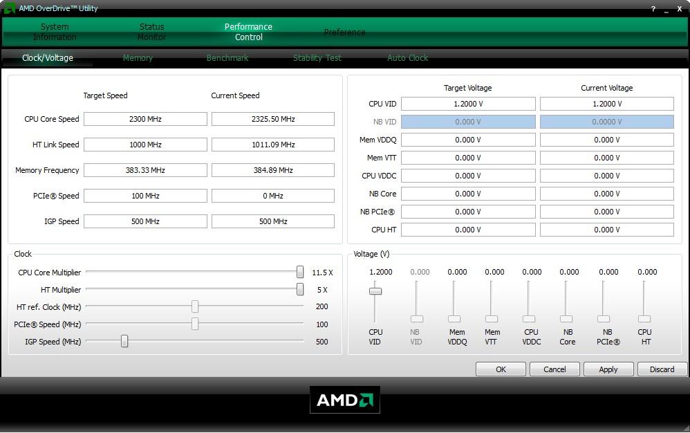 Разгон процессора в AMD OverDrive