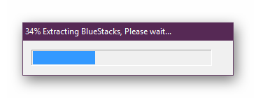 Распаковка временных файлов BlueStacks при установке