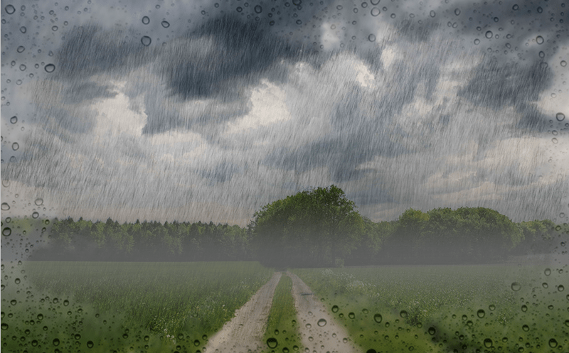 Результат обработки изображения с имитацией дождя