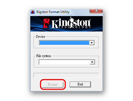 окно программы Kingston Format Utility