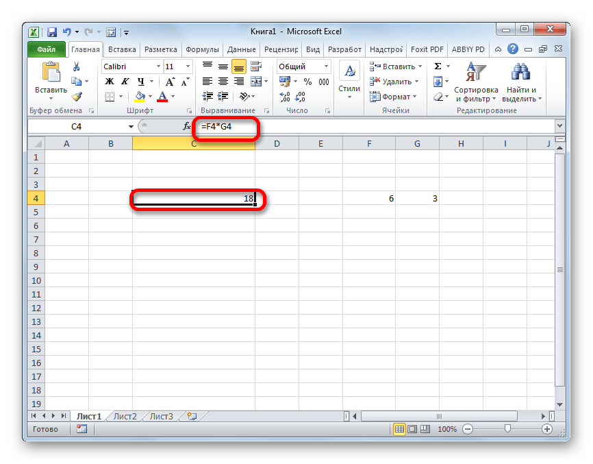 Строка формул в Microsoft Excel