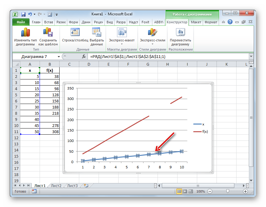 Удаление линии в Microsoft Excel