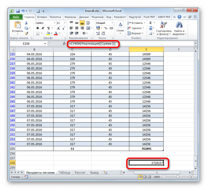 Использование «умных» таблиц в Microsoft Excel