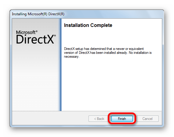Обновление DirectX завершено