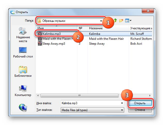 Окно открытия файла в программе Any Video Converter