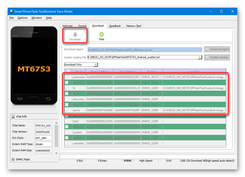 Meizu M2 Note разблокировка загрузчика начало прошивки разделов Download