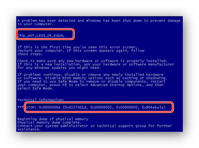 Синий экран смерти коды ошибок Windows 7