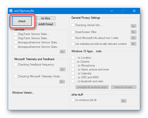 Windows 10 Privacy Fixer автоматическая проверка системы