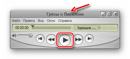 Запуск воспроизведения аудиокниги M4B в программе QuickTime Player