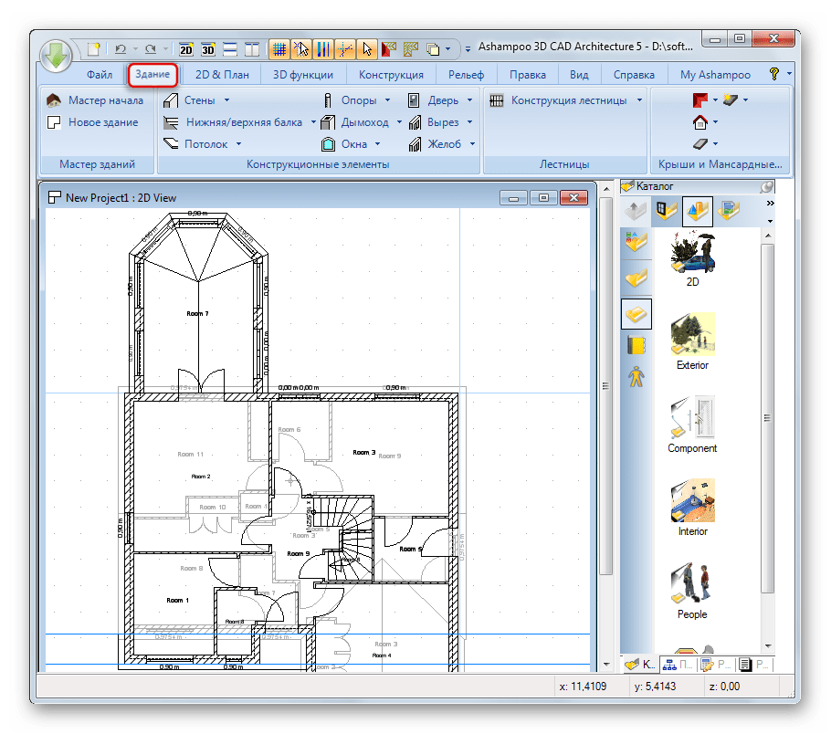Более продвинутые инструменты редактирования чертежей в Ashampoo 3D CAD Architecture