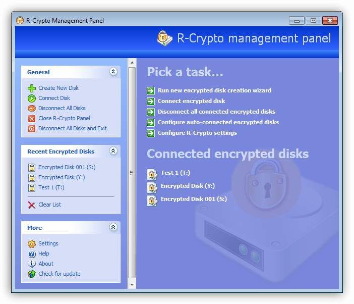 Программа для создания шифрованных дисков R-Crypto