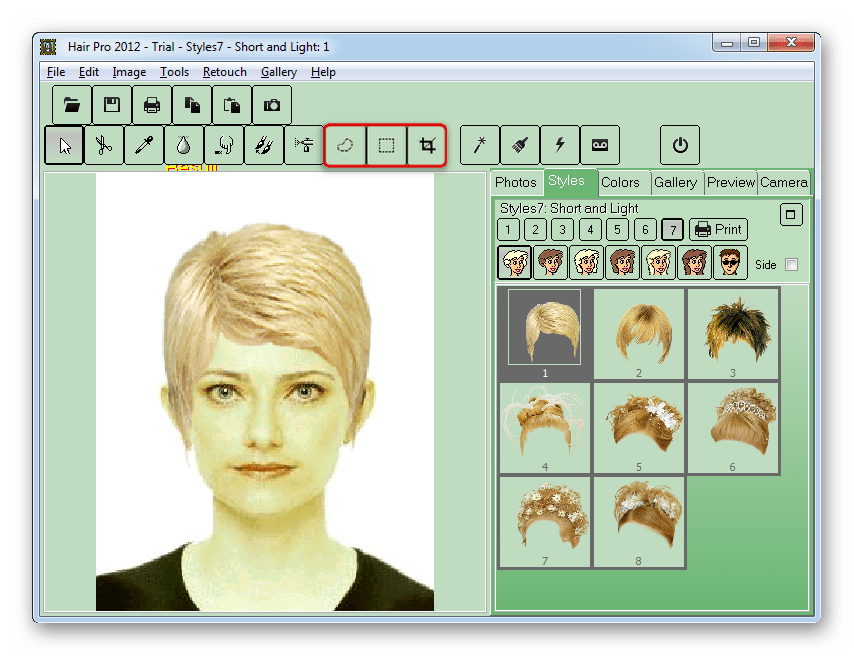 Инструменты для выделения и обрезки определенных участков изображения в Hair Pro