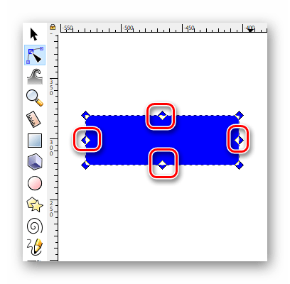 Новые узлы в фигуре в Inkscape