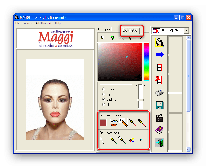 Подбор макияжа в программе Maggi