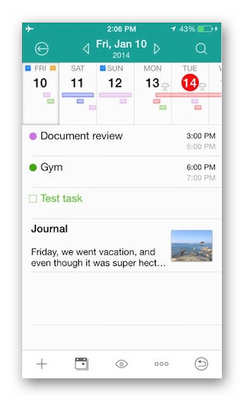 Интерфейс стандартного приложения Календарь на iOS