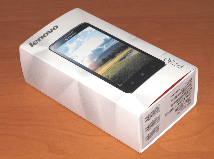 Lenovo P780 коробка международной аппаратной версии смартфона