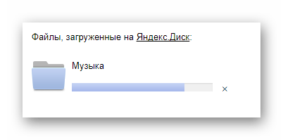 Ожидания загрузки папки с файлами из Диска на сайте сервиса Яндекс Почта