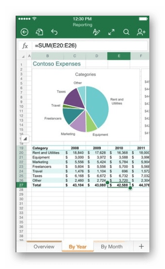 Работа с таблицами в мобильном приложении Microsoft Excel
