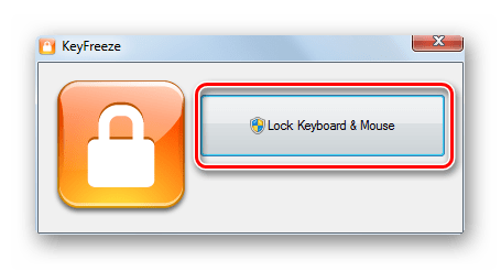Включение блокировки клавиатуры в программе KeyFreeze в Windows 7