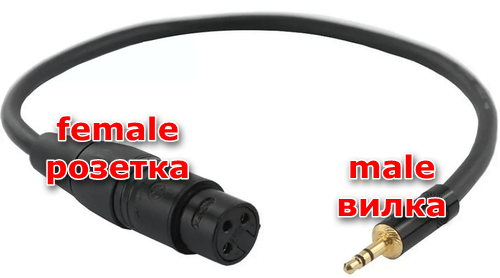 Переходник female-male XLR-jack для динамического микрофона