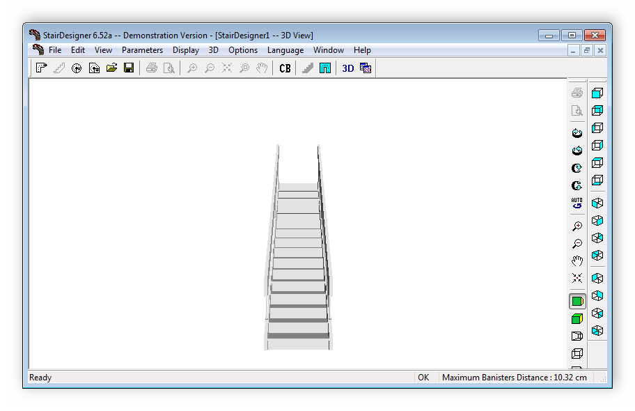 3D вид лестницы в программе StairDesigner