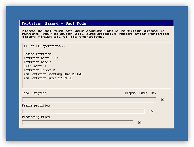 Процесс редактирования жесткого диска в программе Minitool Partition Wizard