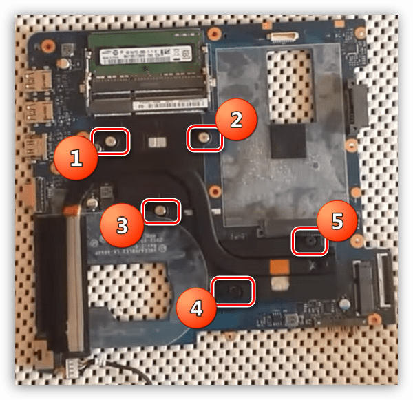 Демонтаж системы охлаждения на ноутбуке Samsung NP355E5X-S01RU
