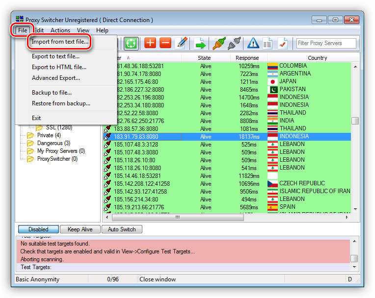 Proxy switcher standard