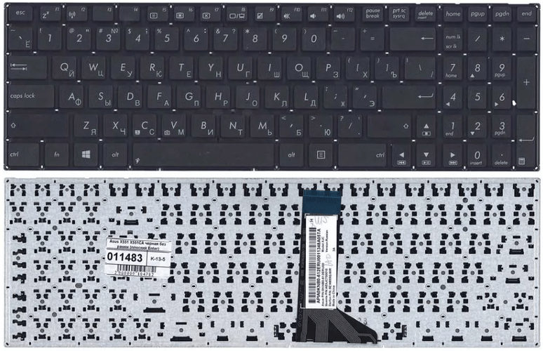 Пример снятой клавиатуры с ноутбука ASUS