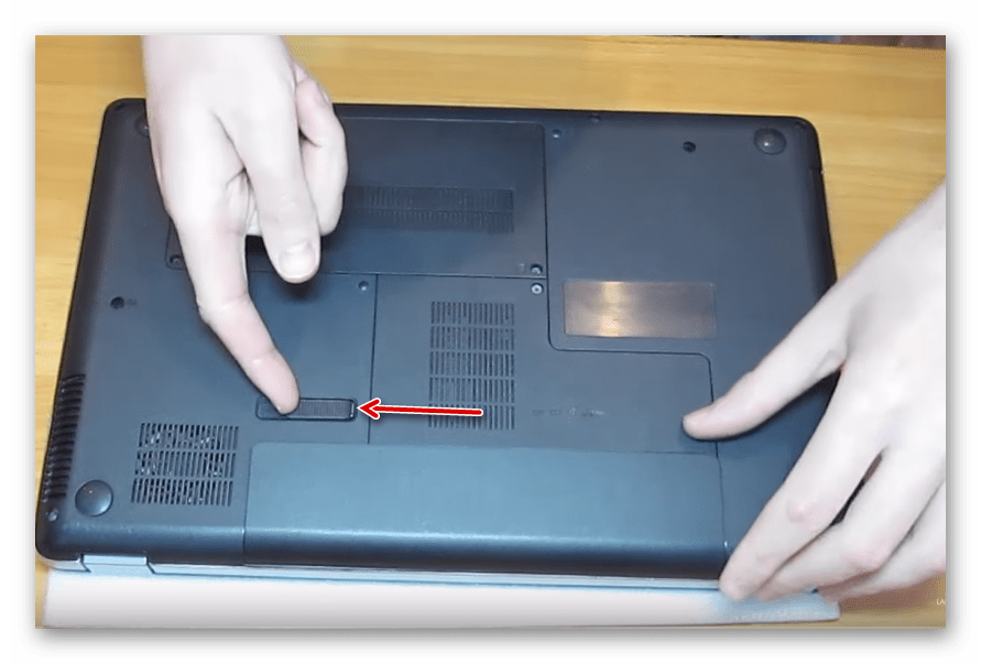Снятие батареи ноутбука HP G62