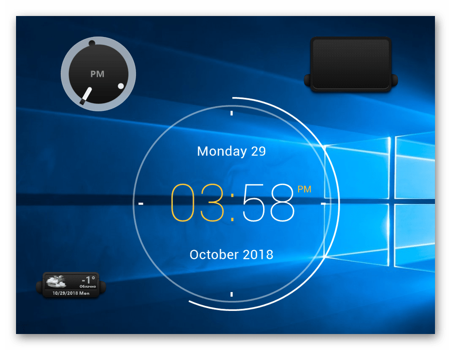 Успешно добавленный виджет от xWidget на Windows 10