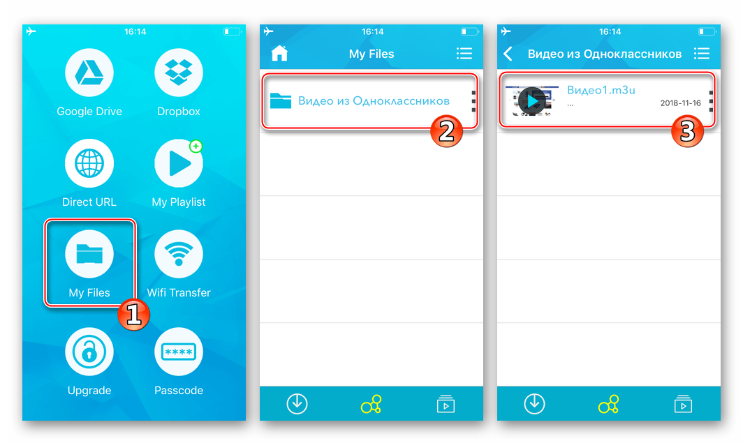 Video Saver PRO+ Cloud Drive для iPhone доступ к скачанным с Одноклассников видеофайлам