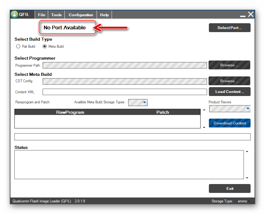 Qualcomm Flash Image Loader (QFIL) подключение девайсов к программе - режим Emergency Download