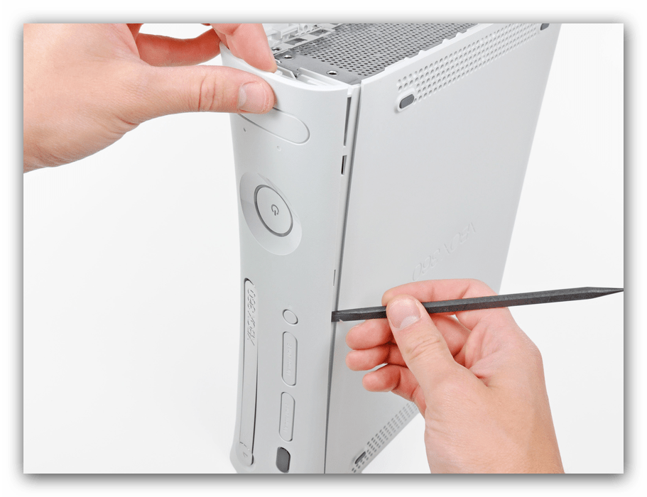 Снятие передней панели Xbox 360 Fat