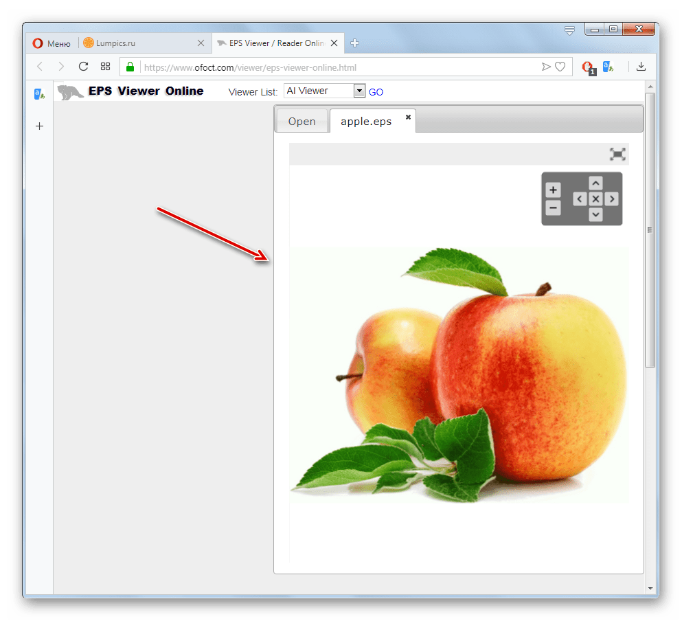 Содержимое файла ESP отобразилось на сайте Ofoct в браузере Opera