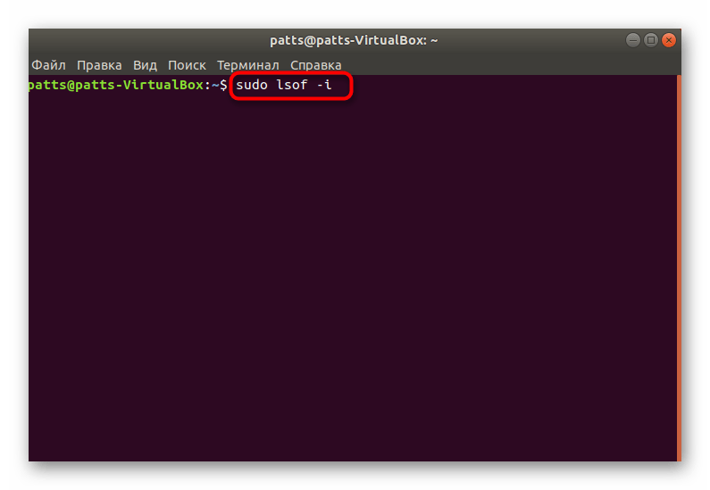 Запустить сканирование lsof в Ubuntu