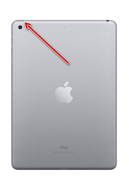 Кнопка Питание на корпусе iPad для перезагрузки системы
