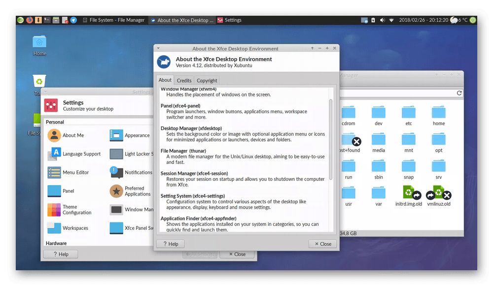 Графическая оболочка Xfce для операционных систем Linux