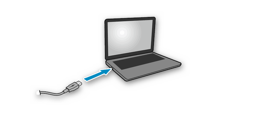 Подключение принтера HP LaserJet P1102 к ноутбуку посредством USB-кабеля