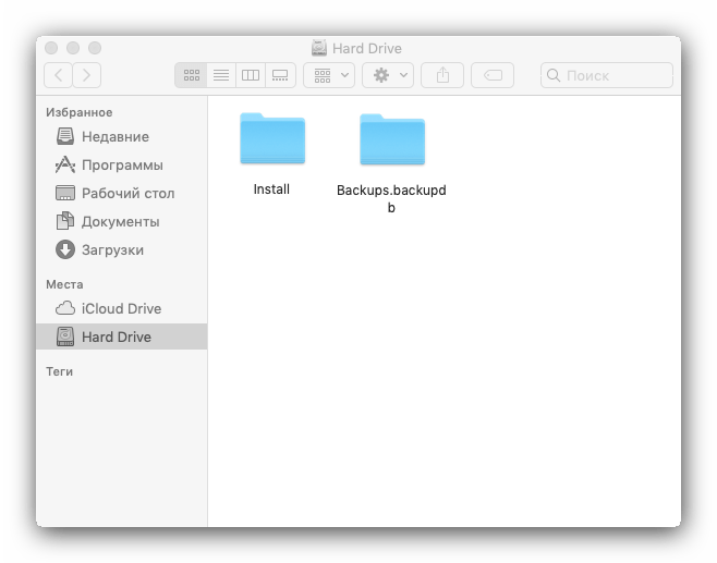 Раздел Finder в операционной системе macOS