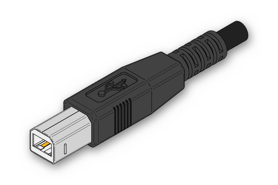 Внешний вид разъема USB-B для подключения принтера к компьютеру